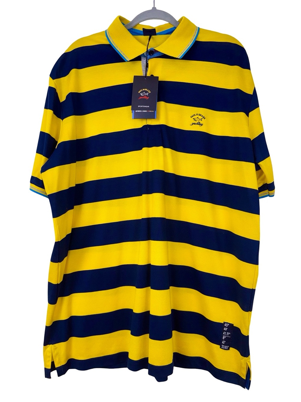 PAUL & SHARK YACHTING POLO SHIRT IN BRIGHT YELLOW /NAVY